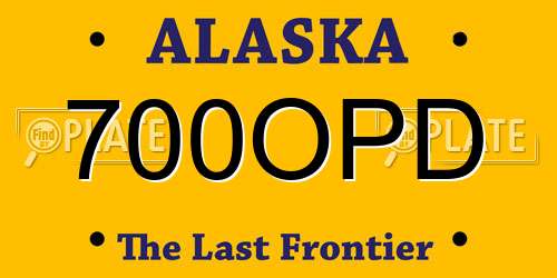 700OPD Alaska License Plate