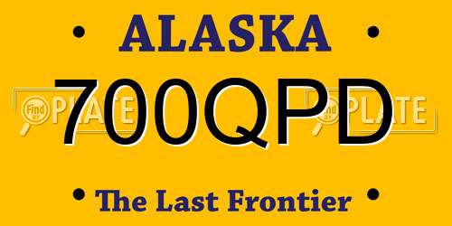 700QPD Alaska License Plate