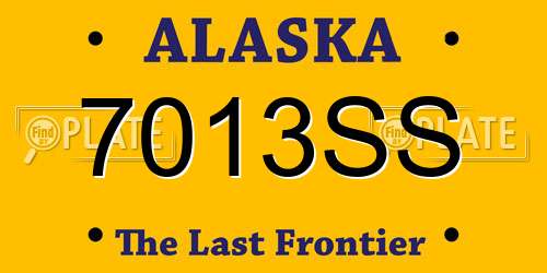 7013SS Alaska License Plate