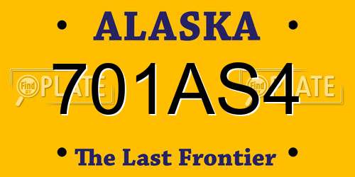 701AS4 Alaska License Plate