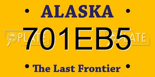 701EB5 Alaska License Plate