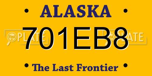 701EB8 Alaska License Plate