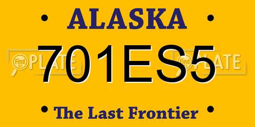701ES5 Alaska License Plate