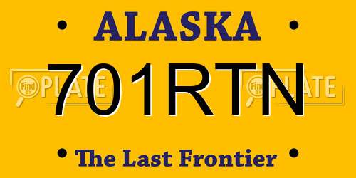 701RTN Alaska License Plate