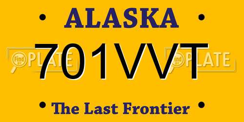 701VVT Alaska License Plate