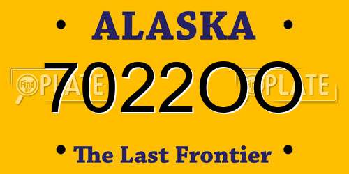 7022OO Alaska License Plate