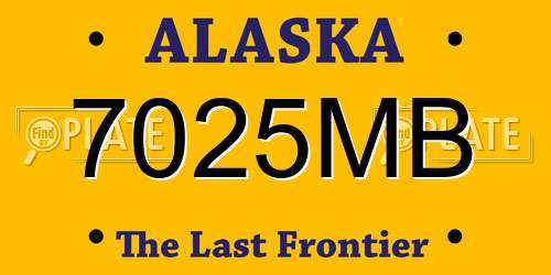 7025MB Alaska License Plate