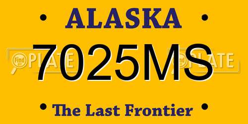 7025MS Alaska License Plate