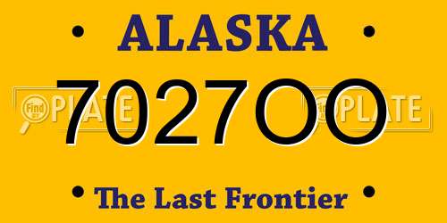 7027OO Alaska License Plate