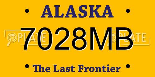 7028MB Alaska License Plate