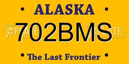 702BMS Alaska License Plate