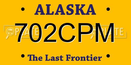 702CPM Alaska License Plate