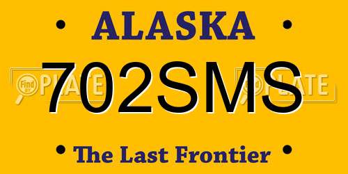 702SMS Alaska License Plate