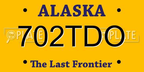 702TDO Alaska License Plate