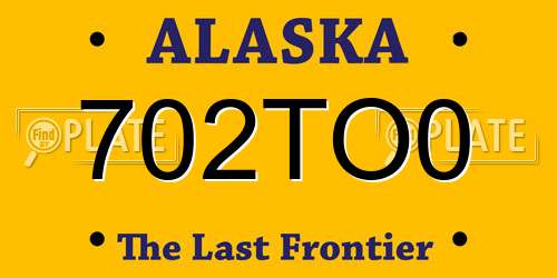 702TO0 Alaska License Plate