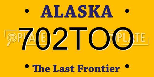 702TOO Alaska License Plate