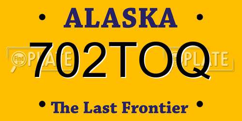 702TOQ Alaska License Plate