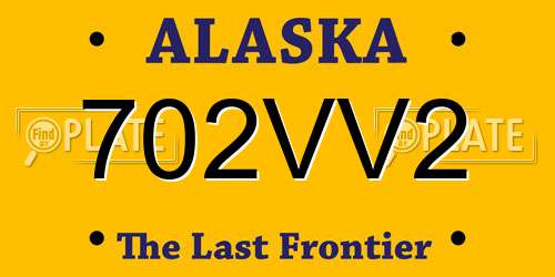 702VV2 Alaska License Plate
