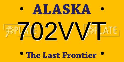 702VVT Alaska License Plate