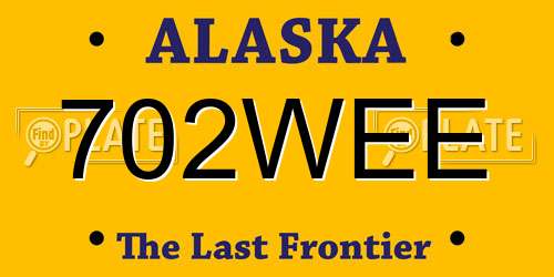702WEE Alaska License Plate