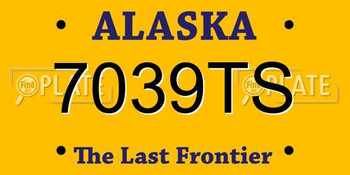 7039TS Alaska License Plate