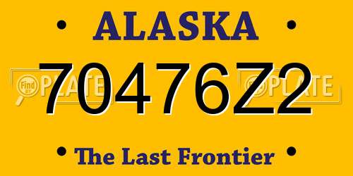 70476Z2 Alaska License Plate