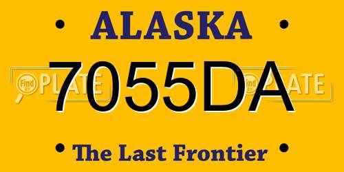 7055DA Alaska License Plate