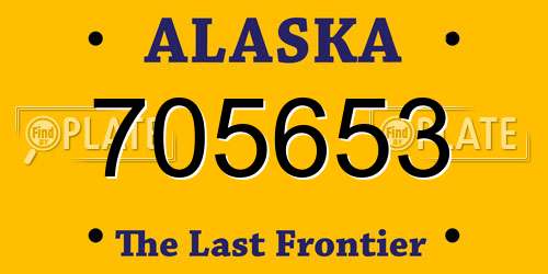 705653 Alaska License Plate
