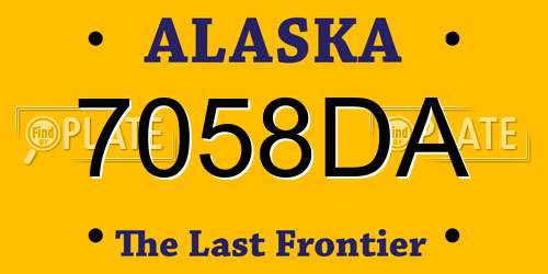 7058DA Alaska License Plate