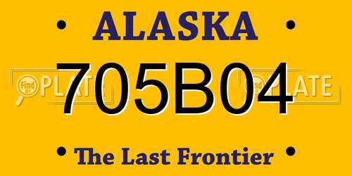 705B04 Alaska License Plate