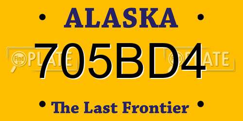 705BD4 Alaska License Plate