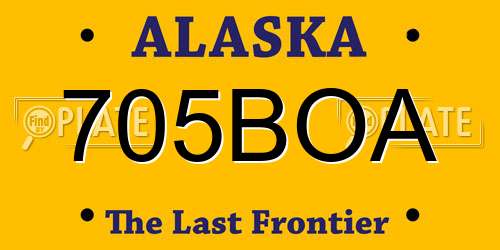 705BOA Alaska License Plate