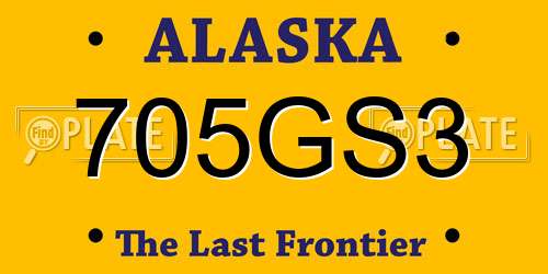 705GS3 Alaska License Plate