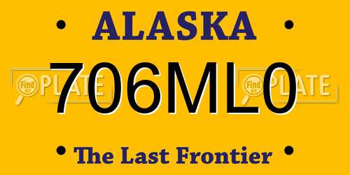 706ML0 Alaska License Plate
