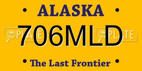 706MLD Alaska License Plate