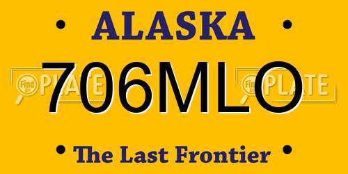 706MLO Alaska License Plate