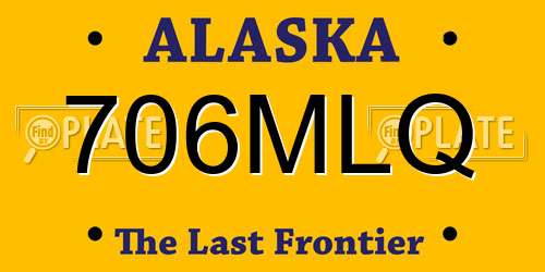 706MLQ Alaska License Plate
