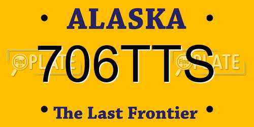 706TTS Alaska License Plate