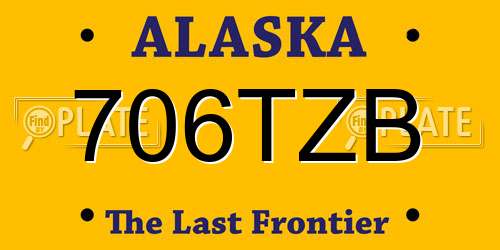 706TZB Alaska License Plate