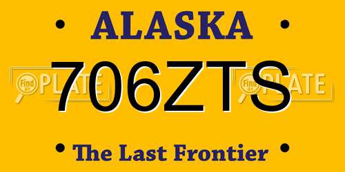 706ZTS Alaska License Plate