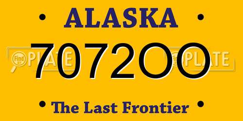 7072OO Alaska License Plate