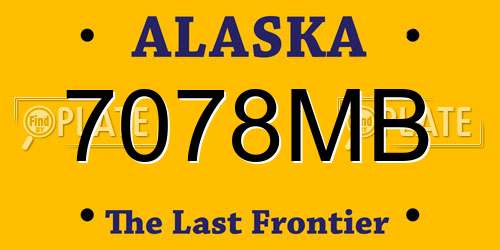 7078MB Alaska License Plate