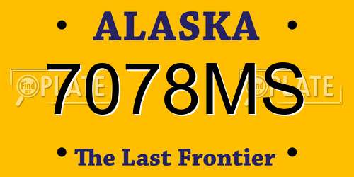 7078MS Alaska License Plate