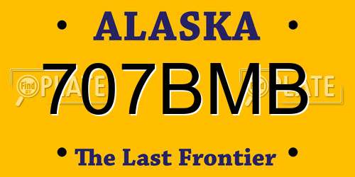 707BMB Alaska License Plate
