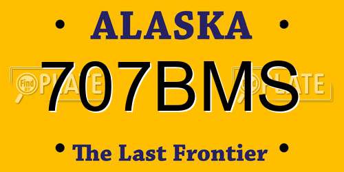 707BMS Alaska License Plate