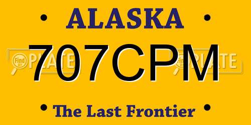 707CPM Alaska License Plate