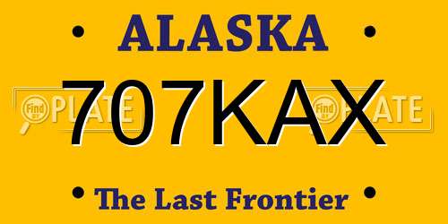707KAX Alaska License Plate