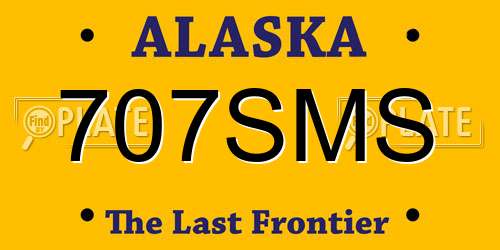 707SMS Alaska License Plate