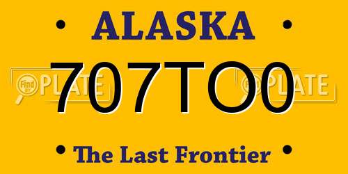 707TO0 Alaska License Plate