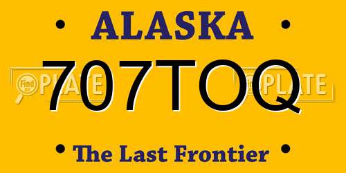 707TOQ Alaska License Plate